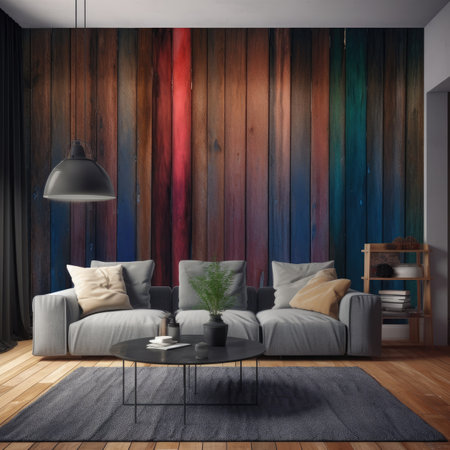 interior with grey sofa.の素材