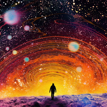 Man in the starry space.の素材