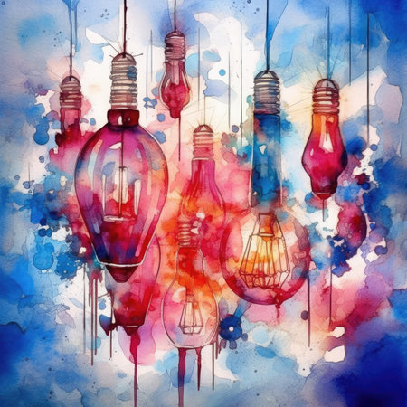 Watercolor light bulbsの素材