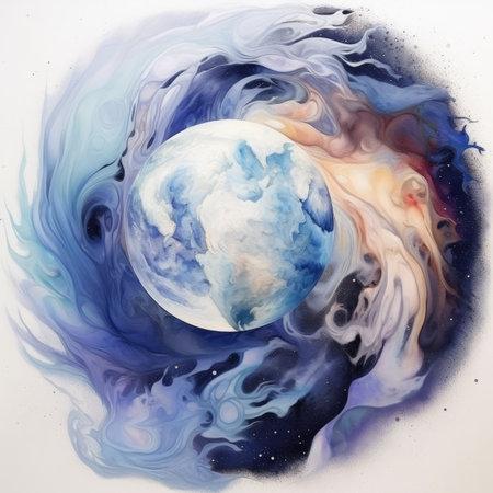 Planet Earth in the outer space. Abstract background.の素材