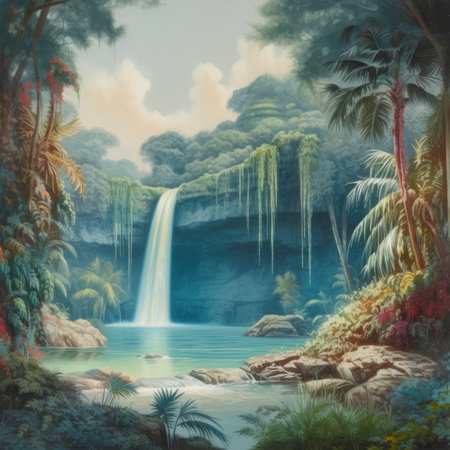 Waterfall in the jungleの素材