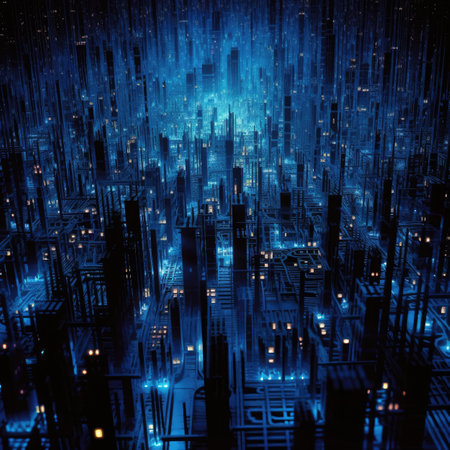 Futuristic city at nightの素材