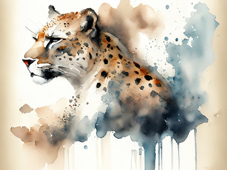 Watercolor cheetahの素材