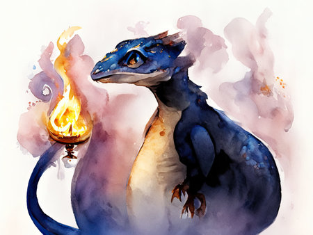 Watercolor dragonの素材