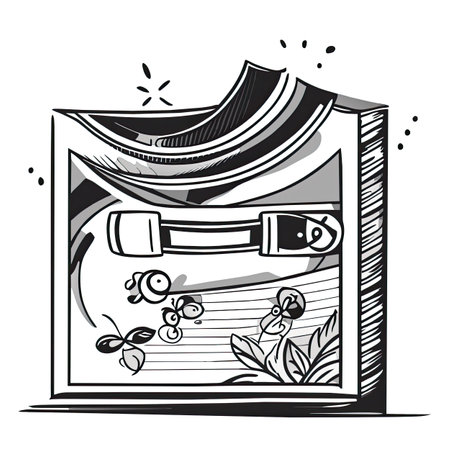 Sketch of a book with a belt.の素材