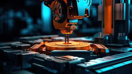 3d printer working on a metal plate.の素材