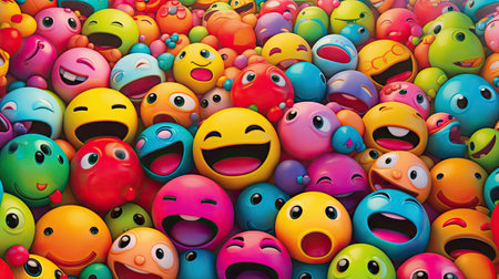 a group of emoticons with different facial expressionsの素材