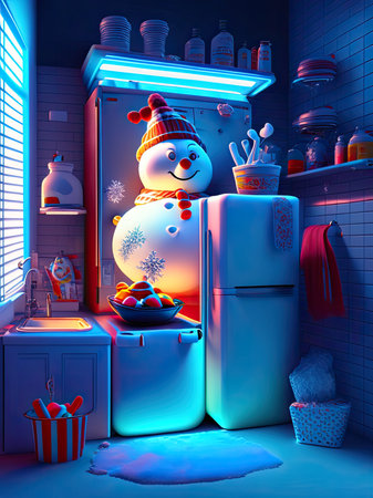 snowman in the kitchenの素材