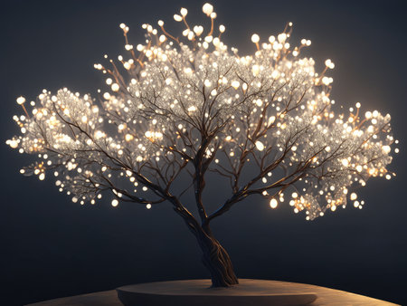 Tree in the form of a Christmas garland.の素材