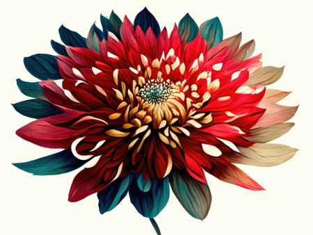 Watercolor Colorful dahlia flower on white background.の素材