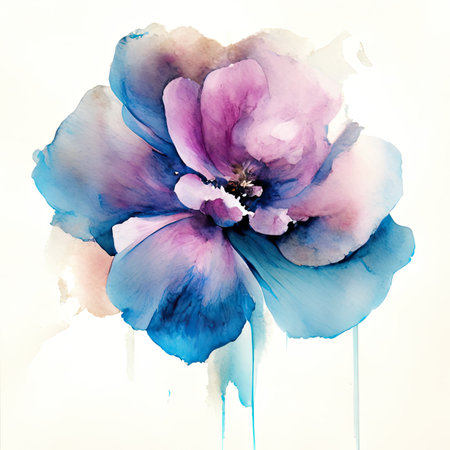 Watercolor anemone flower.の素材