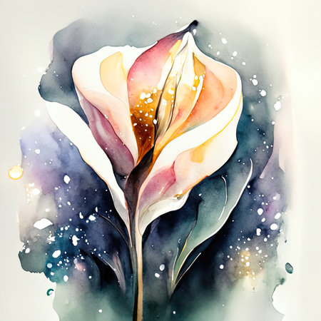 Watercolor calla lily flowerの素材