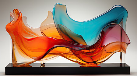 abstract background, modern design, colorful liquid in glass vaseの素材