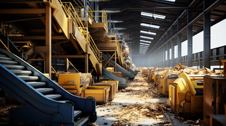 Conveyor belt and conveyor belt in a warehouse.の素材