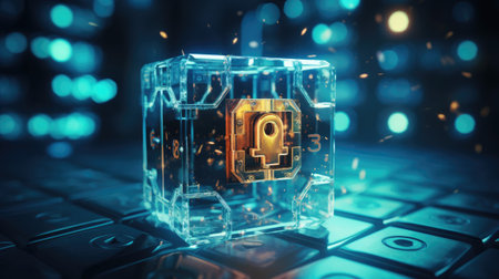 Blockchain and cryptocurrency concept.の素材