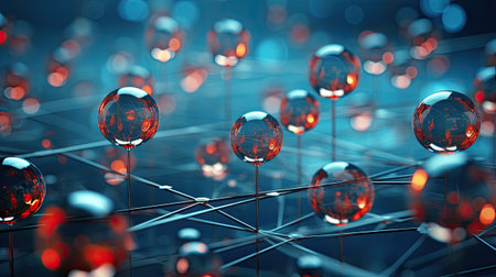 Abstract molecule structure. Science and technology background.の素材