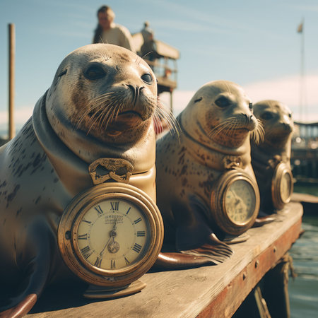 Seals in the harborの素材