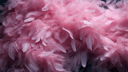 close up of pink feather boa texture background. soft focus.の素材