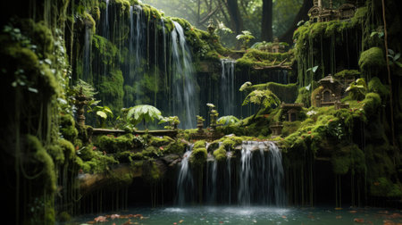Waterfall in the rain forestの素材