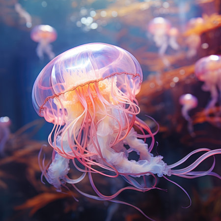 Jellyfish in the aquarium. Jellyfish in the aquarium.の素材