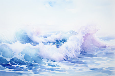 Blue ocean wave background with copy space.の素材