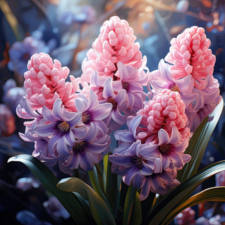 Bouquet of hyacinths. Floral background.の素材
