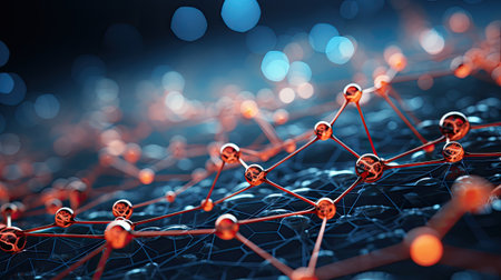 Network connection structure. Science and technology background.の素材