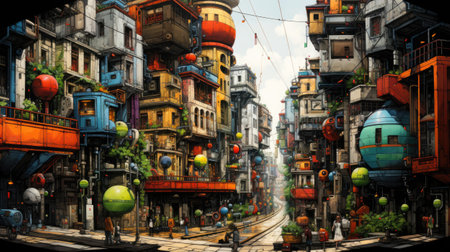 a street in the center of Cityの素材