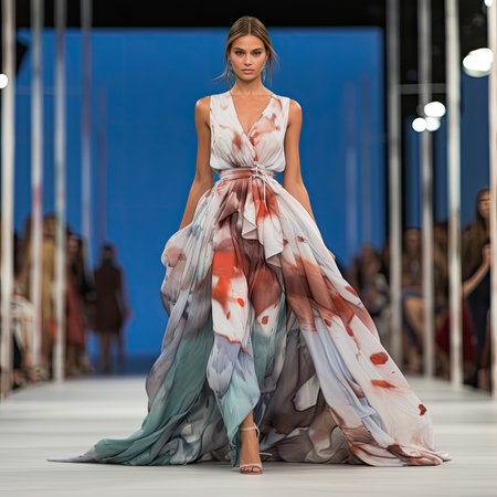 A model walks the runwayの素材