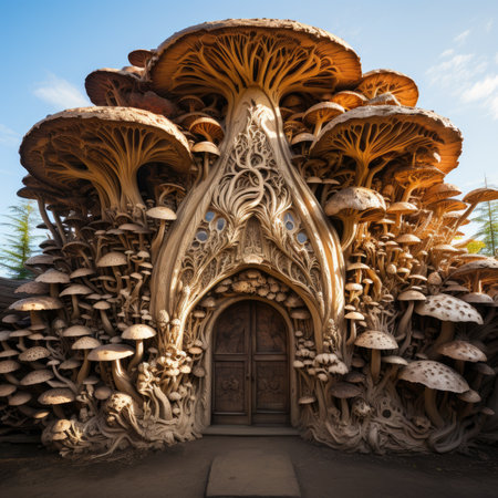 Mushroom house in the Parkの素材