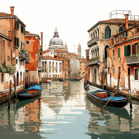 Boat on the canalの素材