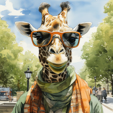 Giraffe with glassesの素材