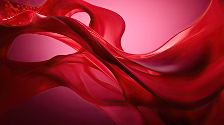 Red abstract wavy background.の素材