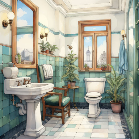 Interior of a bathroom in a modern style.の素材
