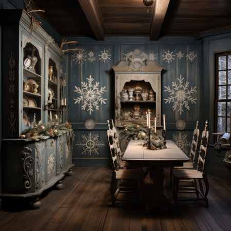 Christmas interior in classic style.の素材