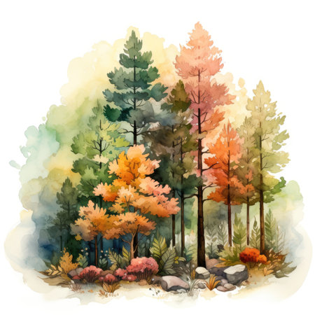 Watercolor painting on white background. Vector illustration.の素材