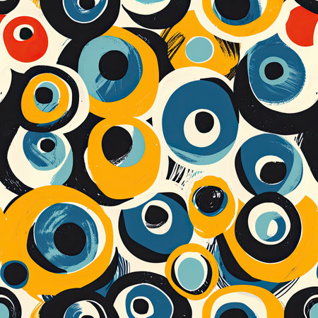 pattern with abstract eye shapes.の素材