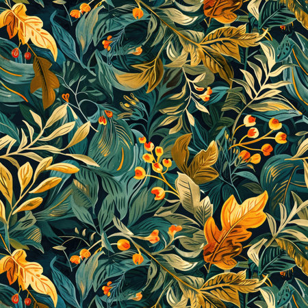 pattern with tropical leaves and flowers.の素材
