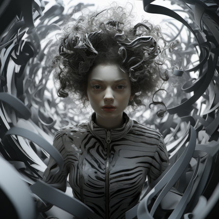 a futuristic girl in a futuristic space suit.の素材