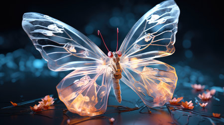 a butterfly in the shape of a dragonflyの素材