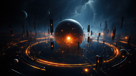Futuristic technology style background.の素材