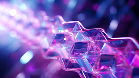 abstract glass cubes in low poly dark backgroundの素材
