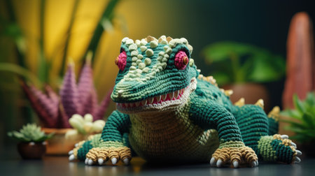 Cute Crocodile made ââof yarnの素材