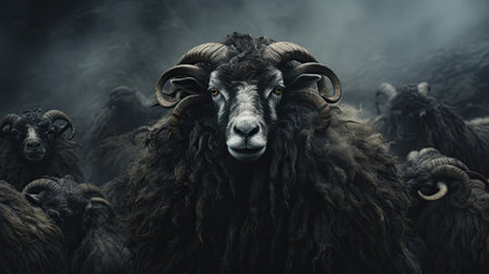 Sheep in the smoke.の素材