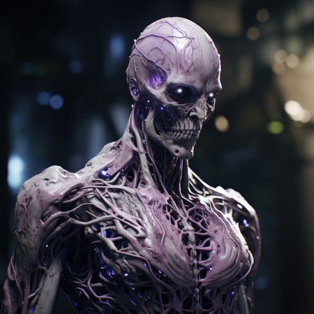 a human body model in a science fiction sceneの素材