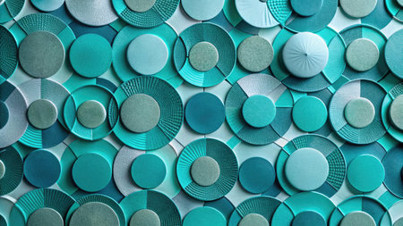abstract background of blue and green circles for design in your workの素材