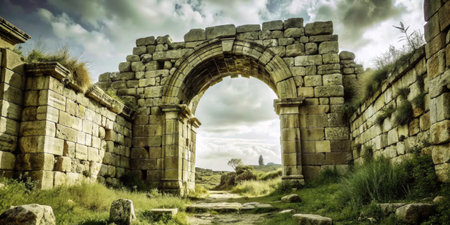 Ancient ruins of the city of Chersonesos, Sevastopol, Crimeaの素材