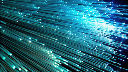 Fiber optics background with lots of light spots (3d render)の素材