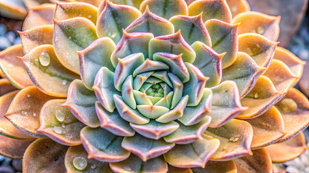 Close up of Echeveria succulent plant, Thailand.の素材