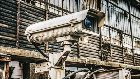 CCTV security camera or surveillance camera. Security camera is used to protect the house from intruders.の素材